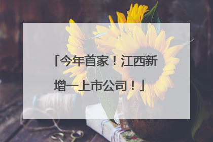 今年首家！江西新增一上市公司！