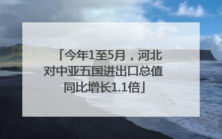 今年1至5月，河北对中亚五国进出口总值同比增长1.1倍