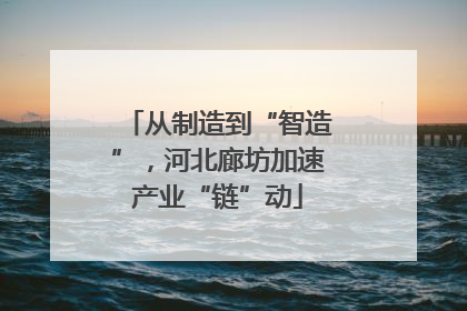 从制造到“智造”，河北廊坊加速产业“链”动