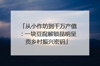 从小作坊到千万产值：一块豆腐解锁昆明呈贡乡村振兴密码