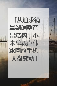 从追求销量到调整产品结构，小米总裁卢伟冰回应手机大盘变动