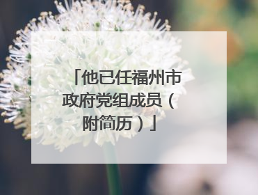 他已任福州市政府党组成员（附简历）