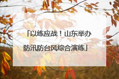 以练应战！山东举办防汛防台风综合演练