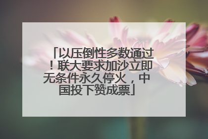 以压倒性多数通过！联大要求加沙立即无条件永久停火，中国投下赞成票