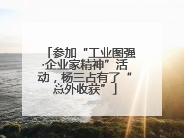 参加“工业图强·企业家精神”活动，杨三占有了“意外收获”
