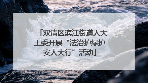 双清区滨江街道人大工委开展“法治护绿护安人大行”活动