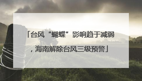 台风“蝴蝶”影响趋于减弱，海南解除台风三级预警
