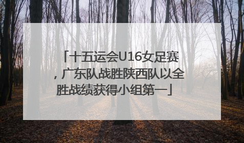 十五运会U16女足赛，广东队战胜陕西队以全胜战绩获得小组第一