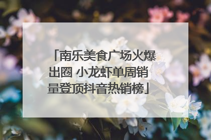 南乐美食广场火爆出圈 小龙虾单周销量登顶抖音热销榜