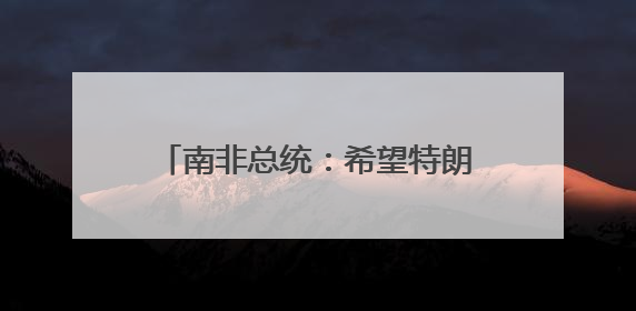 南非总统：希望特朗普出席G20峰会