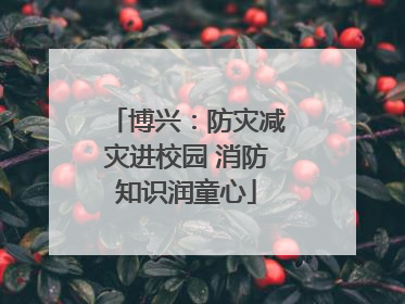博兴：防灾减灾进校园 消防知识润童心