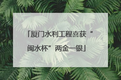 厦门水利工程喜获“闽水杯”两金一银