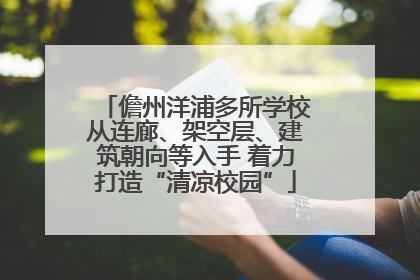 儋州洋浦多所学校从连廊、架空层、建筑朝向等入手 着力打造“清凉校园”