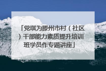 党琪为滕州市村（社区）干部能力素质提升培训班学员作专题讲座