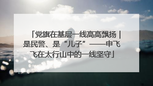 党旗在基层一线高高飘扬｜是民警、是“儿子”——申飞飞在太行山中的一线坚守