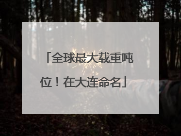 全球最大载重吨位！在大连命名