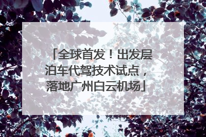 全球首发！出发层泊车代驾技术试点，落地广州白云机场