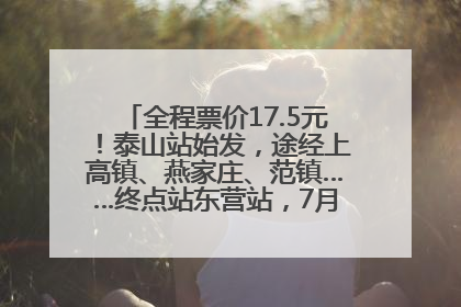 全程票价17.5元！泰山站始发，途经上高镇、燕家庄、范镇……终点站东营站，7月1日开通！