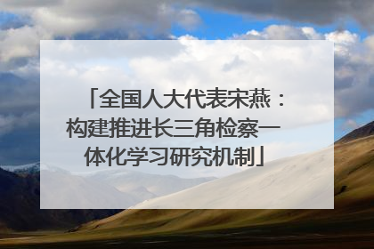 全国人大代表宋燕：构建推进长三角检察一体化学习研究机制