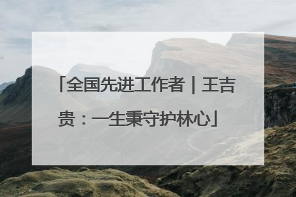 全国先进工作者｜王吉贵：一生秉守护林心