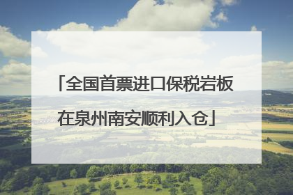 全国首票进口保税岩板在泉州南安顺利入仓