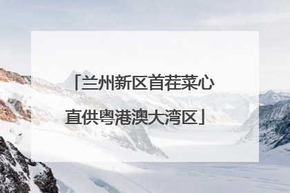 兰州新区首茬菜心直供粤港澳大湾区