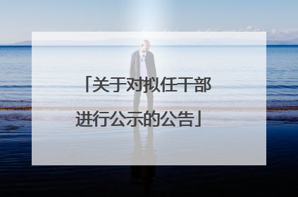 关于对拟任干部进行公示的公告