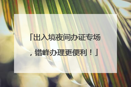 出入境夜间办证专场，错峰办理更便利！