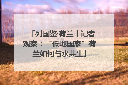 列国鉴·荷兰丨记者观察：“低地国家”荷兰如何与水共生
