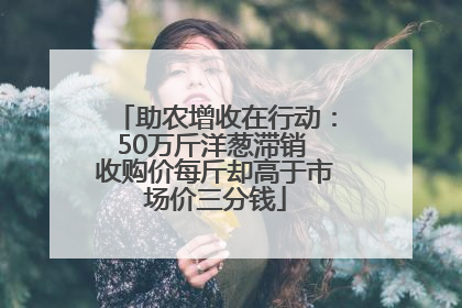 助农增收在行动：50万斤洋葱滞销 收购价每斤却高于市场价三分钱