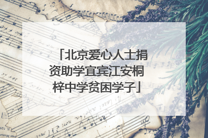北京爱心人士捐资助学宜宾江安桐梓中学贫困学子