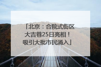 北京：合院式街区大吉巷25日亮相！吸引大批市民涌入