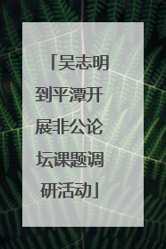 吴志明到平潭开展非公论坛课题调研活动