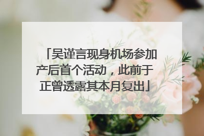 吴谨言现身机场参加产后首个活动，此前于正曾透露其本月复出