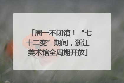 周一不闭馆！“七十二变”期间，浙江美术馆全周期开放