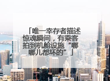 唯一幸存者描述惊魂瞬间，有乘客拍到机舱设施“哪哪儿都坏的”