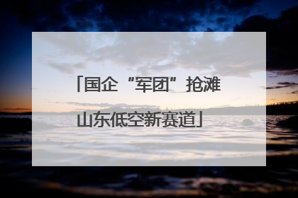 国企“军团”抢滩山东低空新赛道