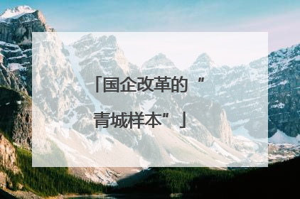 国企改革的“青城样本”