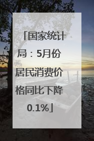国家统计局：5月份居民消费价格同比下降0.1%