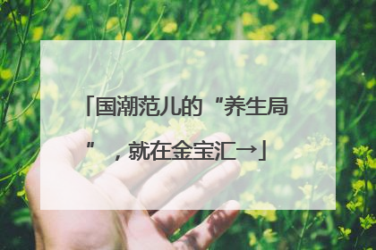 国潮范儿的“养生局”，就在金宝汇→