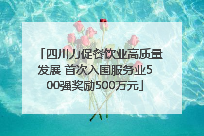 四川力促餐饮业高质量发展 首次入围服务业500强奖励500万元