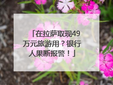 在拉萨取现49万元旅游用？银行人果断报警！