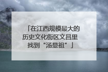 在江西规模最大的历史文化街区文昌里找到“汤显祖”
