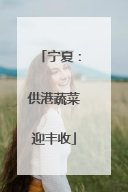 宁夏：供港蔬菜迎丰收