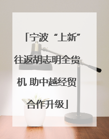 宁波“上新”往返胡志明全货机 助中越经贸合作升级