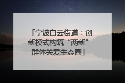 宁波白云街道：创新模式构筑“两新”群体关爱生态圈
