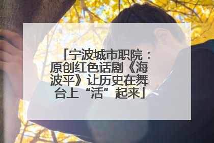 宁波城市职院：原创红色话剧《海波平》让历史在舞台上“活”起来