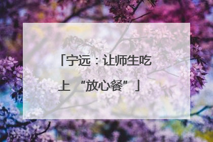 宁远：让师生吃上 “放心餐”