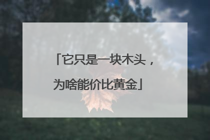 它只是一块木头，为啥能价比黄金