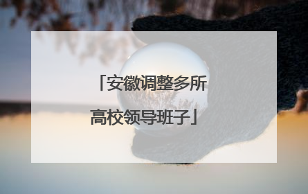 安徽调整多所高校领导班子